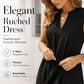 Women's Elegant Pleated V-Neck Dress