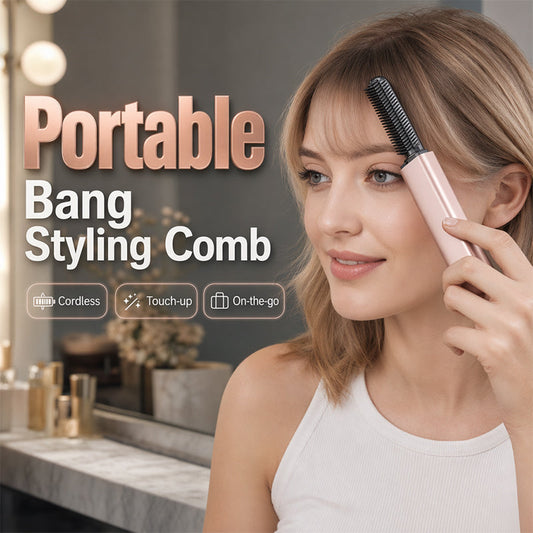 ⏳🔥Last Day Hot Sales - Just ￡8.99😍Cordless Mini Heated Hair Straightener Brush Portable Rechargeable Hair Styling Comb for Bangs and Volumizing