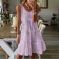 ⏳🌷LAST DAY SALE 60% OFF⚡50K+ SOLD💕👗Women's Sleeveless O‑Neck Tiered Midi Dress ✨Flowy Ruffle Layered A‑Line Sundress Casual Holiday Party Daily Wear