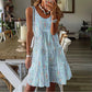 ⏳🌷LAST DAY SALE 60% OFF⚡50K+ SOLD💕👗Women's Sleeveless O‑Neck Tiered Midi Dress ✨Flowy Ruffle Layered A‑Line Sundress Casual Holiday Party Daily Wear