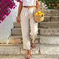 💗LAST DAY SALE – ONLY ￡12.99!!👖Women's Relaxed Fit Linen Blend Pants – Classic Straight Leg Trousers