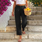 💗LAST DAY SALE – ONLY ￡12.99!!👖Women's Relaxed Fit Linen Blend Pants – Classic Straight Leg Trousers