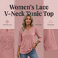 👚💗LAST DAY SALE 60% OFF⚡50K+ SOLD💕Top Pick - Lace-Trim V-Neck Blouse – Breathable Fabric & Flattering Drape for Work or Weekend 🌿