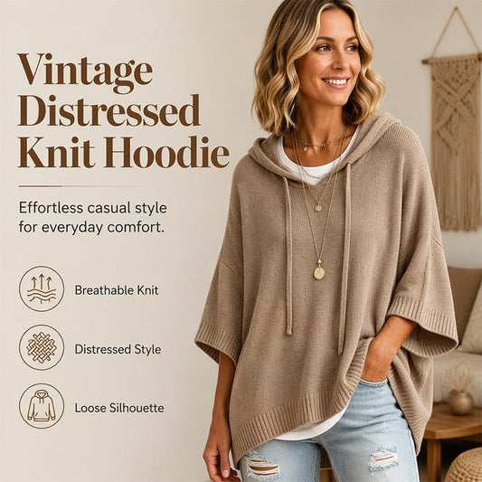🥳2026 HOT SALE🥳💞50K+ SOLD! 👚Oversized Knit Hoodie with Drawstring