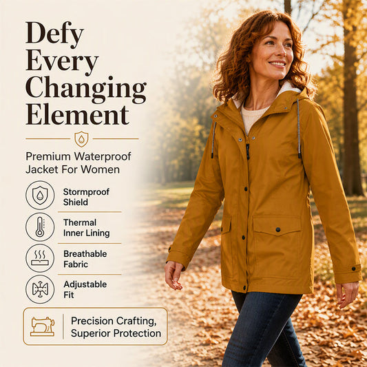 🏔️❄️Seasonal Sale – 60% Off! 💦Women's Plush-Lined Windproof Hooded Jacket