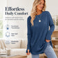 ⏳LAST DAY SALE ONLY ￡13.99!!🔥🍂Women's Casual Crewneck Top with Thumbholes