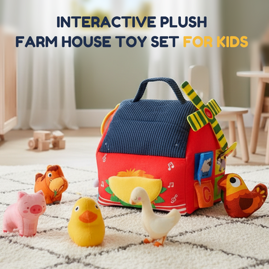 🏆HOT SALE 50% OFF💥🐮🏡Interactive Plush Farm House Toy Set for Kids