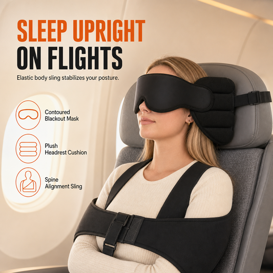 🎉 2026 Sale — Over 42,000 Sold! 💞 Integrated Memory Foam Travel Pillow and 3D Blackout Sleep Eye Mask Set for Travel Neck Support