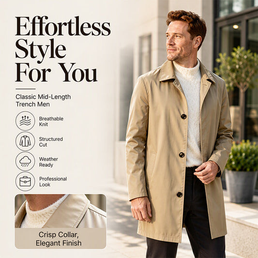 ⏳Last Day Special Price:£19.98!!!💥Men's Minimalist Single-Breasted Mid-Length Coat