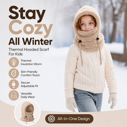 🖤Black Friday Special Price:£8.99!!!💥Sale: 50% OFF💥♟️Kids Fleece Balaclava Hat, Windproof Thermal One Piece Hood Scarf, Adjustable Drawstring Full Face Neck Warmer for Boys Girls, Winter Outdoor Ski Cycling Hat