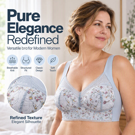 ⏳🔥Last Day Hot Sales - Just ￡7.99😍Women's Seamless Floral Lace Support Bra